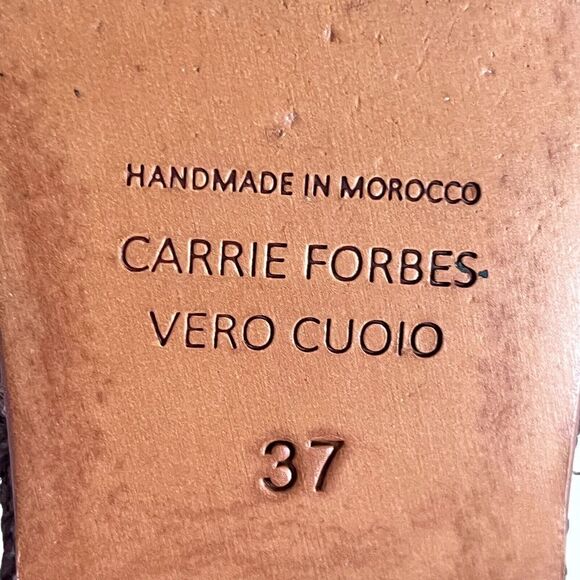 Carrie Forbes Brown Salon Raffia Flat Slide Slip-On Sandals Women's Size 37 US 7 - Picture 8 of 9